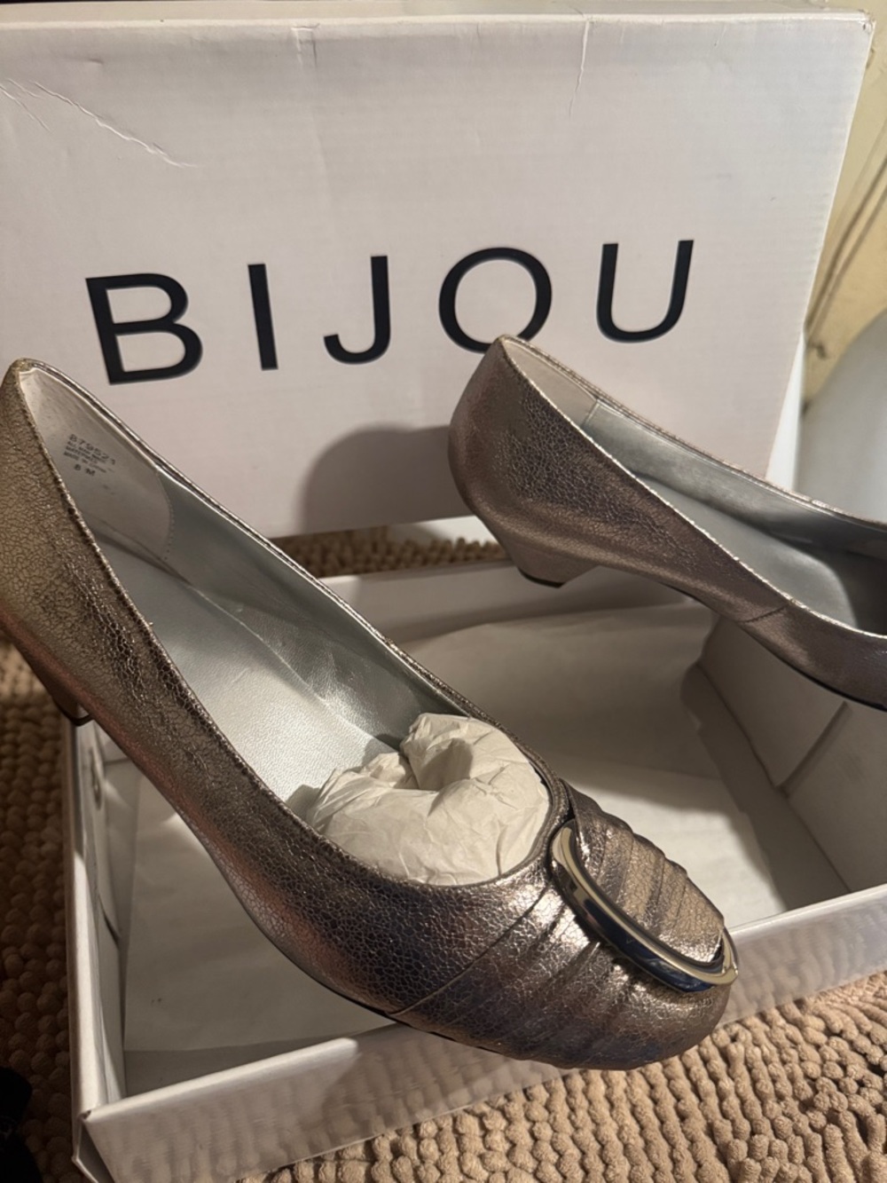 Bijou Women's Metallic Pewter Slip-On Loafers